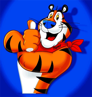 Tony the Tiger cereal mascot giving a thumbs up - one of ~91 Tony the Tiger training images